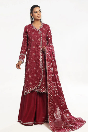 Gul Ahmed 3 Piece Unstitched Lacquer Printed Lawn Suit CL-52403 B