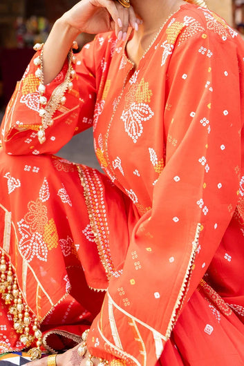 3 Piece Unstitched Gold Lacquer Printed Lawn Suit CL-52177 B