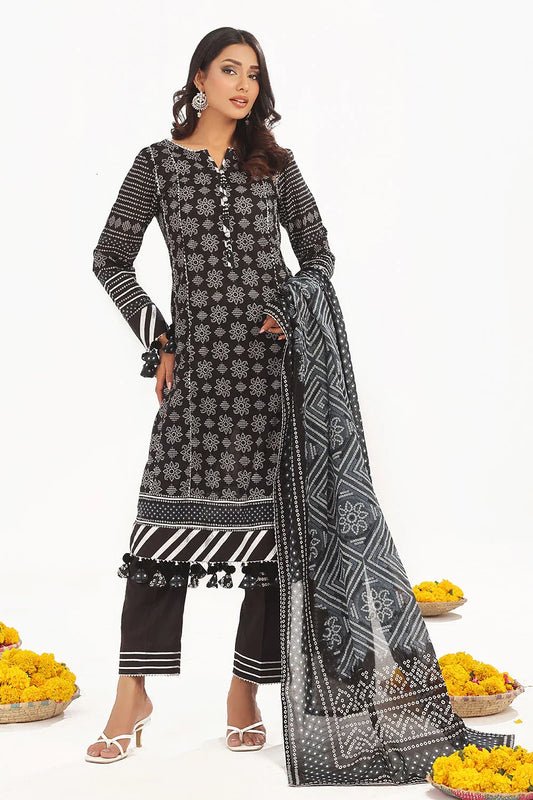 Black Chunri 3‑Pc Unstitched Lawn Suit 2025 By Gul Ahmed (CL-52412)