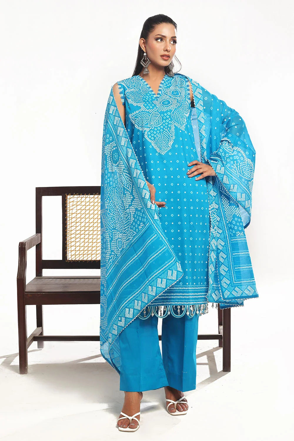 Gul Ahmed 3 Piece Unstitched Lacquer Printed Lawn Suit CL-52176 B