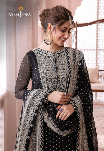 Asim Jofa Chandani Luxury Chiffon 3 Piece Suit – Heavy Embroidered Pakistani Designer Dress for Weddings & Party Wear